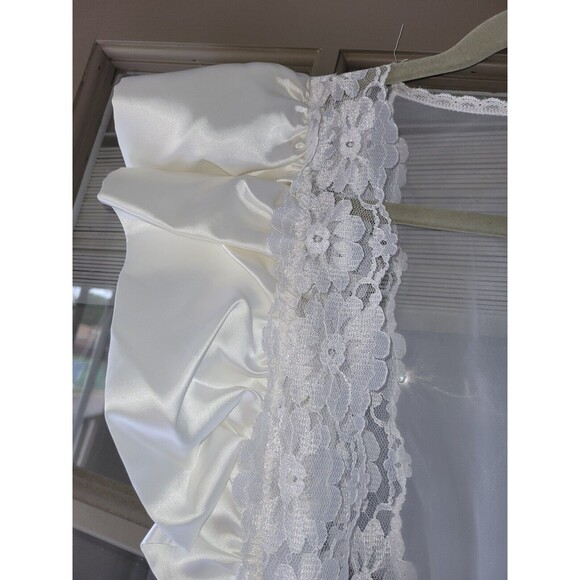 Perfection Vintage White Embroidered Lace Sheer Bridal Bride Maxi Robe Petite - Picture 5 of 9